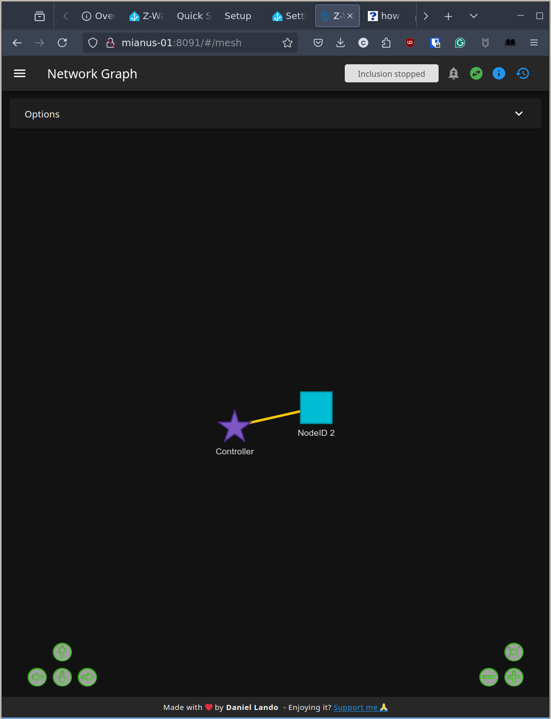 Discovered devices in ZWave web UI.